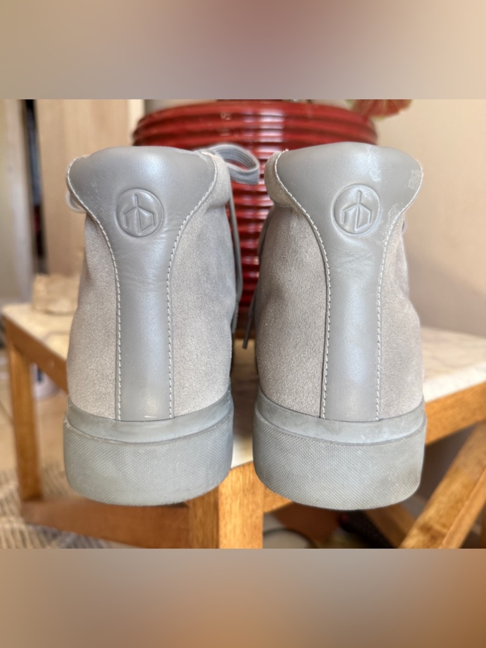 Rag & Bone RB1 High Top Sneakers Suede Haze Gray EU 44.5 US 11.5 Men’s Lace-Up - Picture 15 of 15